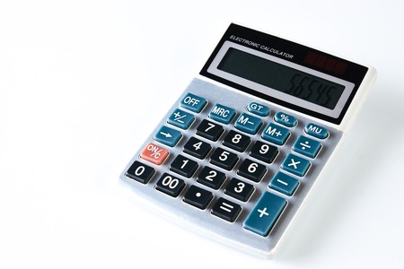 Calculator isolated on white backgroundの写真素材