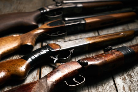 ollection of hunting riflesの写真素材