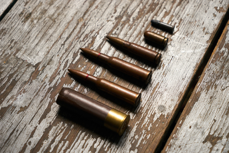 Different type caliber bulletsの写真素材