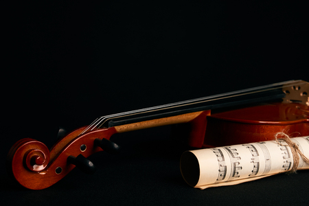 Violin and music notes.の写真素材