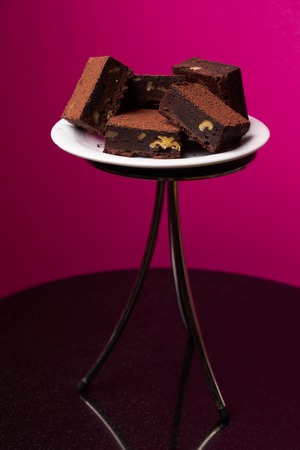 Chocolate brownie piecesの写真素材