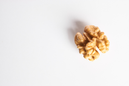 Walnuts kernel isolated on whiteの写真素材