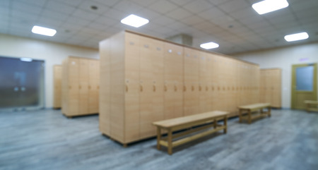 Abstract blur locker interior room in fitness and gym background