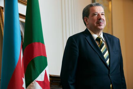Azerbaijan, Baku - May 02, 2018:  Mr. Abbes Benmoussat portrait. Head of the Diplomatic Mission Of Algeria in Azerbaijan Mr. Abbes Benmoussatのeditorial素材