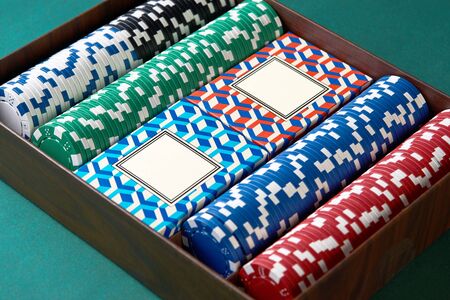Poker set case on green