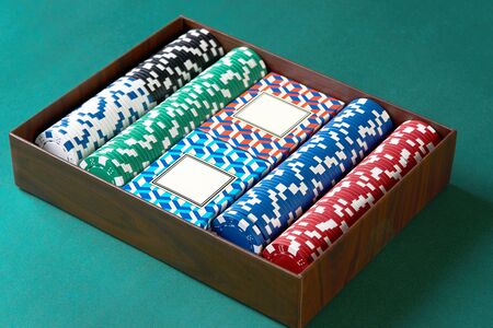 Poker set case on green