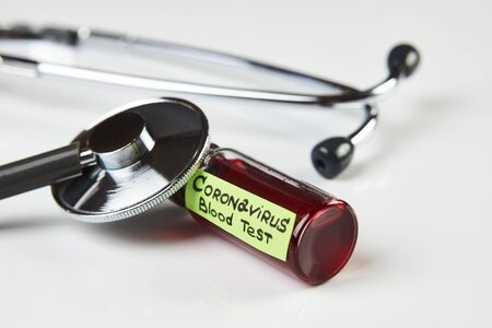 Coronavirus blood test on whiteの写真素材