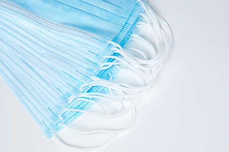 Medical mask on white background. virus prevention face maskの写真素材