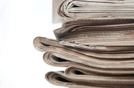Stack of newspaper, close-up. Journalism concept. Pile of newspapersの写真素材