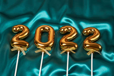 Happy New year 2022 background. Golden 2022 number as New Year celebration