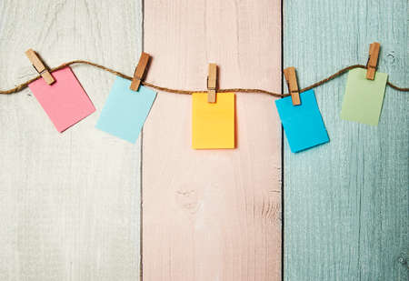 Set of paper notes background. Collection of colorful paper notes. Blank pages with space for text