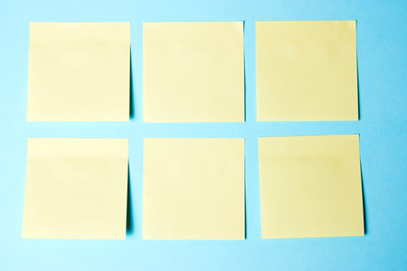Set of paper notes background. Collection of colorful paper notes. Blank pages with space for text