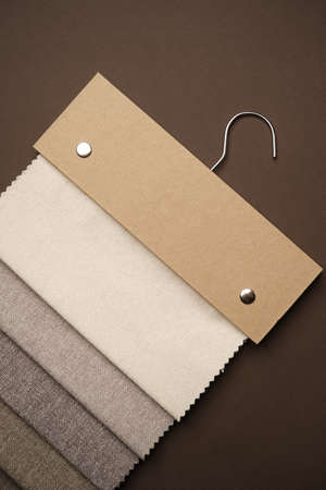 Colorful textile samples. Fabric texture background. Textile Palette collection, close-up