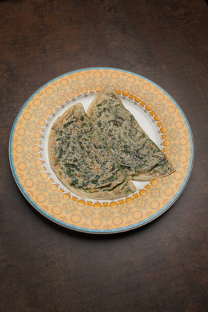 Azerbaijan national cuisine qutab or qutab, stuffed flatbreadsの写真素材