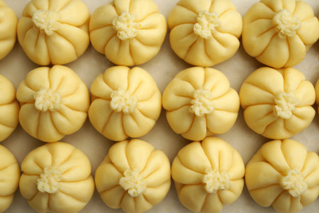 Chinese dumplings served on a tray. Traditional chinese cuisine