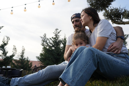 Close-Up of a Loving Family Moment. Portrait of a Caring Father, Mother and daughter. Happy Family...