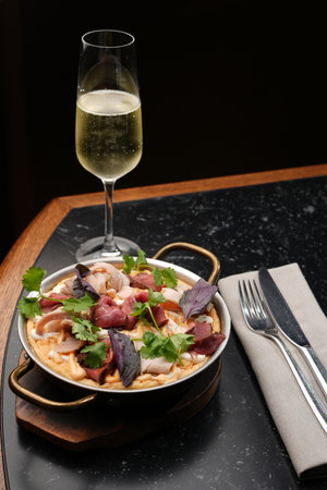 Savory Pancake with Cold Cutsの写真素材