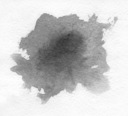 Art of Watercolor. Black spot on watercolor paper.の写真素材