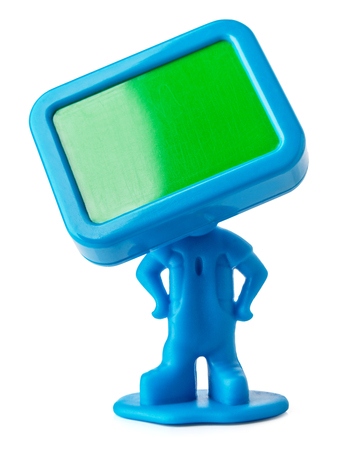 Miniature figure with empty board instead a head.の写真素材