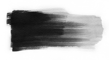 Abstract painted ink stroke on watercolor paper. Watercolor.の写真素材