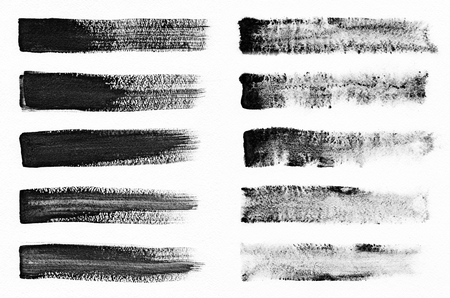 Set of abstract black watercolor stroke backgrounds. Watercolour.の写真素材