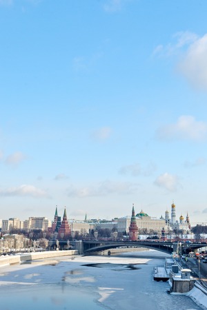 Kremlin and the Variety Theatre, bridge and Moscow river.の写真素材
