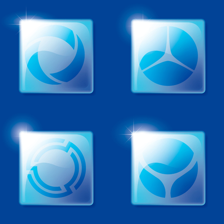 Futuristic user interface. 3d icons for design buttonsのイラスト素材