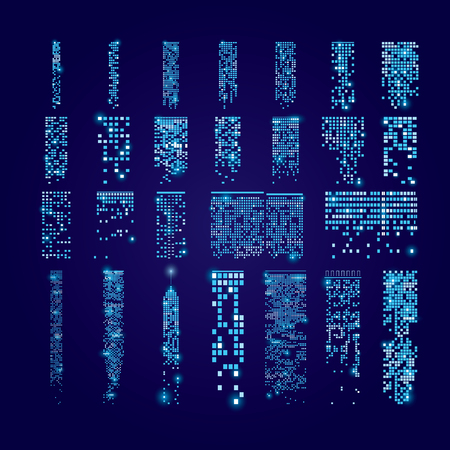 Set of windows icons with flare. Buildings and houses. City Lightsのイラスト素材
