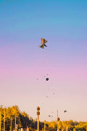 flying books in the skyの写真素材