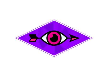Logo of the eye and arrow. Corporate brand of the company.のイラスト素材