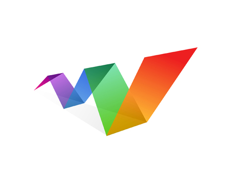 Graph and chart. Vector flat logo. Image is isolated on white background.のイラスト素材