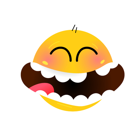 Smiley. Happy face. Vector. Smile. Image is isolated on white background.のイラスト素材
