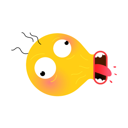 Smiley. Lol. Internet meme. Vector. Emotional smiley for everyday expressions in social networks, chat rooms, messages, mobile and web applications, Internet communications. Symbol, icon.のイラスト素材