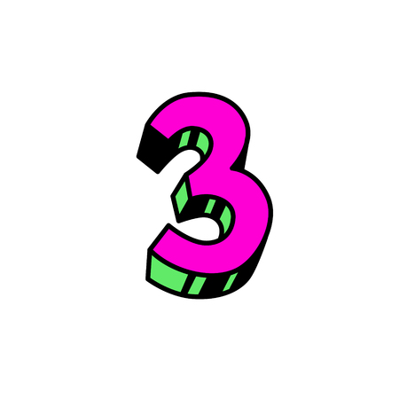 Letter in cartoon style. Vector. Bright red Latin letter. Bulk forms. Cyrillic, Slavic letter. Russian font.のイラスト素材