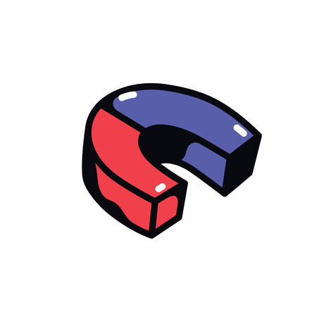 Magnet icon. Vector. Illustration of a physical magnet. Cartoon sign, symbol.のイラスト素材