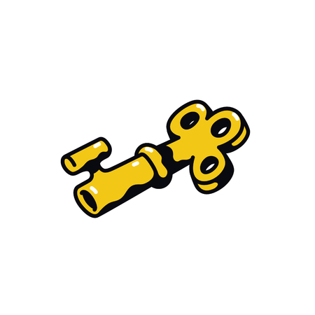 Key icon. Vector. Illustration of the golden key. Cartoon sign, symbol.のイラスト素材
