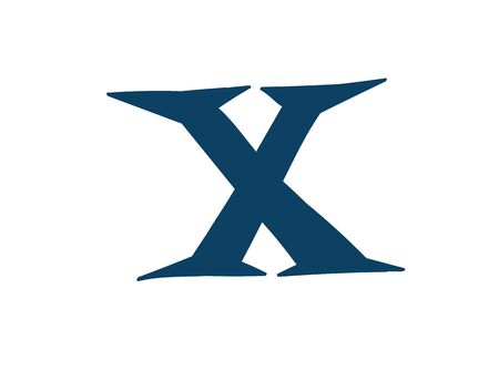 Latin letter X. Vector. Logo for the company. Icon for the site. Separate letter from the alphabet. Barbed pleasant shape.のイラスト素材