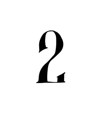 Figure 2. Vector. Logo for the company. Icon for the site. Separate number from the Russian alphabet. Gothic neo-Russian ancient style of 17-19 centuries.のイラスト素材