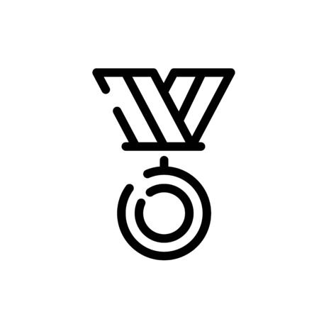 Medal of Honor. Winning in sports and business. First place. Vector icon isolated on white background. Fashion contour icon. Icon for website and print. emblem, symbol.のイラスト素材