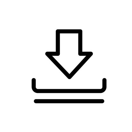 Download icon. Arrow to down. Vector icons on a white background. Trendy linear icon. Icon for website and print. emblem, symbol. Interface element.のイラスト素材