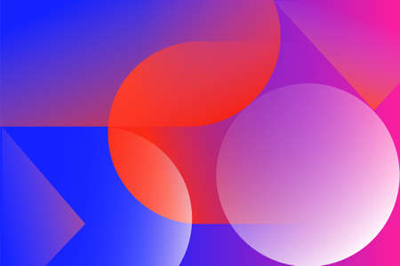 Abstract colored background from triangles, circles and lines. Vector. Geometric figures. Horizontal...