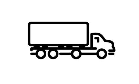 Truck icon. Cargo delivery. Vector. Outline style. Illustration for website or print.のイラスト素材
