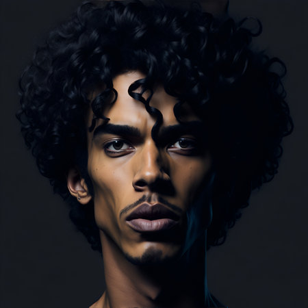 Illustration of a handsome European man. Young man caricature. Character design for different design projects. Image generated by artificial intelligence. Generative AI.の素材