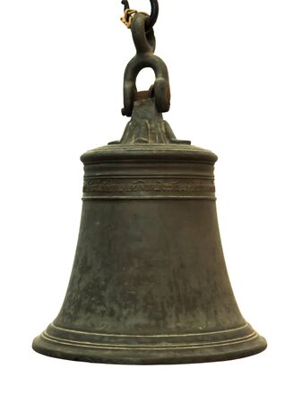 thai ancient bell on white backgroundの写真素材
