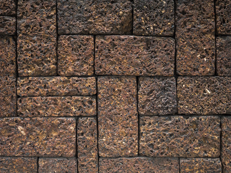 Laterite block wall pattern textureの写真素材