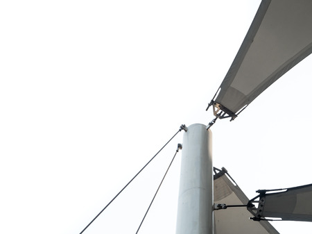 close up  Detail of fabric tensile roof structureの写真素材