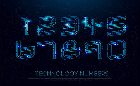 Technology digital numbers network concept. Vector illustrationのイラスト素材