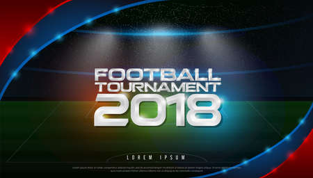 2018 world championship football tournament cup logo on stadium background.のイラスト素材