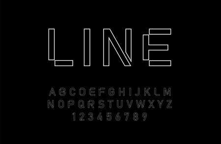 modern alphabet thin line fonts and numbers. designs for logo, Poster, Invitation, etc. Typography font uppercase and numbers. vector illustratorのイラスト素材