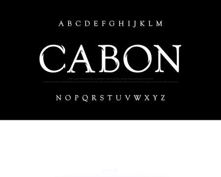 Elegant movie alphabet font. Typography classic style silver font set for logo, Poster, Invitation. vector illustratorのイラスト素材